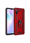 Mey İthalat®  Xiaomi Redmi 9A Kılıf Sofya Yüzüklü Silikon Kapak - Kırmızı
