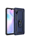 Mey İthalat®  Xiaomi Redmi 9A Kılıf Sofya Yüzüklü Silikon Kapak - Lacivert