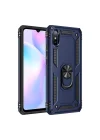 Mey İthalat®  Xiaomi Redmi 9A Kılıf Sofya Yüzüklü Silikon Kapak - Lacivert