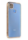 Mey İthalat®  Xiaomi Redmi 9C Kılıf  Lensli Silikon - Gold