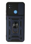 Mey İthalat®   Redmi 9C Kılıf Pars Lens Yüzüklü Silikon - Lacivert