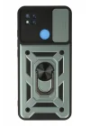 Mey İthalat®   Redmi 9C Kılıf Pars Lens Yüzüklü Silikon - Yeşil