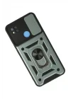 Mey İthalat®   Redmi 9C Kılıf Pars Lens Yüzüklü Silikon - Yeşil