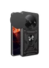 Mey İthalat®   Redmi A3 4G Kılıf Pars Lens Yüzüklü Silikon - Siyah