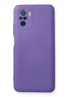 Mey İthalat®  Xiaomi Redmi Note 10 Kılıf Nano içi Kadife Silikon - Mor
