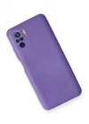Mey İthalat®  Xiaomi Redmi Note 10 Kılıf Nano içi Kadife Silikon - Mor