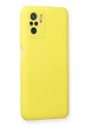Mey İthalat®  Xiaomi Redmi Note 10 Kılıf Nano içi Kadife Silikon - Sarı