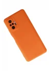 Mey İthalat®  Xiaomi Redmi Note 10 Pro Kılıf Nano içi Kadife Silikon - Turuncu