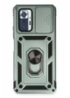 Mey İthalat®  Xiaomi Redmi Note 10 Pro Kılıf Pars Lens Yüzüklü Silikon - Yeşil
