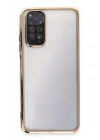 Mey İthalat®  Xiaomi Redmi Note 11 Kılıf  Lensli Silikon - Gold