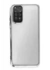 Mey İthalat®  Xiaomi Redmi Note 11 Kılıf  Lensli Silikon - Gümüş