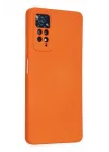 Mey İthalat®  Xiaomi Redmi Note 11 Pro Kılıf Nano içi Kadife Silikon - Turuncu