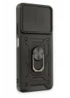 Mey İthalat®  Xiaomi Redmi Note 11T Kılıf Pars Lens Yüzüklü Silikon - Siyah