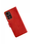 Mey İthalat®   Redmi Note 11T Kılıf Trend S Plus Kapaklı Kılıf - Kırmızı