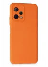 Mey İthalat®  Xiaomi Redmi Note 12 5G Kılıf Nano içi Kadife Silikon - Turuncu