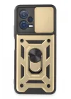 Mey İthalat®  Xiaomi Redmi Note 12 5G Kılıf Pars Lens Yüzüklü Silikon - Gold