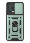Mey İthalat®  Xiaomi Redmi Note 12 5G Kılıf Pars Lens Yüzüklü Silikon - Yeşil