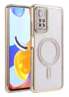 Mey İthalat®   Redmi Note 12 Pro 4G Joke Simli Magneticsafe Kılıf - Gold