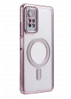 Mey İthalat®   Redmi Note 12 Pro 4G Joke Simli Magneticsafe Kılıf - Pembe