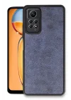 Mey İthalat®   Redmi Note 12 Pro 4G Kılıf Aras Deri Kapak - Lacivert