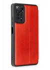 Mey İthalat®   Redmi Note 12 Pro 4G Kılıf Flip Cover - Kırmızı