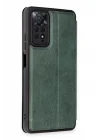 Mey İthalat®   Redmi Note 12 Pro 4G Kılıf Flip Cover - Koyu Yeşil