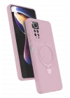 Mey İthalat®  Xiaomi Redmi Note 12 Pro 4G Regal Magsafe Standlı Kapak - Açık Pembe