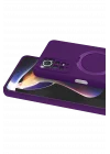 Mey İthalat®   Redmi Note 12 Pro 4G Regal Magsafe Standlı Kapak - Derin Mor