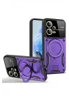 Mey İthalat®  Xiaomi Redmi Note 12 Pro 5G Kılıf Joy Lens Standlı Kapak - Mor