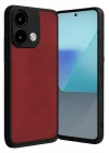 Mey İthalat®   Redmi Note 13 4G Kılıf Aras Deri Kapak - Kırmızı