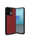 Mey İthalat®   Redmi Note 13 4G Kılıf Aras Deri Kapak - Kırmızı