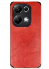 Mey İthalat®  Xiaomi Redmi Note 13 4G Kılıf Loop Deri Silikon - Kırmızı