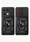 Mey İthalat®  Xiaomi Redmi Note 13 4G Kılıf Pars Lens Yüzüklü Silikon - Yeşil