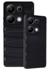 Mey İthalat®   Redmi Note 13 Pro 4G Kılıf Bibercas Silikon Kapak - Siyah