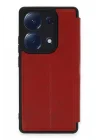 Mey İthalat®   Redmi Note 13 Pro 4G Kılıf Flip Cover - Kırmızı