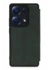 Mey İthalat®   Redmi Note 13 Pro 4G Kılıf Flip Cover - Koyu Yeşil