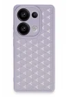 Mey İthalat®   Redmi Note 13 Pro 4G Kılıf Petek Silikon Kapak - Lila