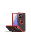 Mey İthalat®  Xiaomi Redmi Note 13 Pro 4G Montreal Yüzüklü Silikon Kapak - Kırmızı