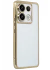 Mey İthalat®  Xiaomi Redmi Note 13 Pro 5G Kılıf  Lensli Silikon - Gold