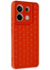 Mey İthalat®   Redmi Note 13 Pro 5G Kılıf Petek Silikon Kapak - Kırmızı