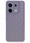 Mey İthalat®   Redmi Note 13 Pro 5G Kılıf Petek Silikon Kapak - Lila
