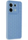 Mey İthalat®   Redmi Note 13 Pro 5G Kılıf Petek Silikon Kapak - Mavi