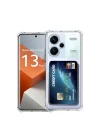 Mey İthalat®   Redmi Note 13 Pro Plus Kılıf Kart Şeffaf Silikon - Şeffaf