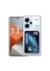 Mey İthalat®   Redmi Note 13 Pro Plus Kılıf Kart Şeffaf Silikon - Şeffaf