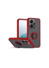 Mey İthalat®  Xiaomi Redmi Note 13 Pro Plus Kılıf Montreal Yüzüklü Silikon Kapak - Kırmızı