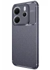 Mey İthalat®  Xiaomi Redmi Note 14 4G Kılıf Auto Focus Karbon Kapak - Lacivert