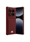 Mey İthalat®  Xiaomi Redmi Note 14 Pro 4G Kelvin Kartvizitli Silikon - Bordo