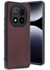 Mey İthalat®   Redmi Note 14 Pro 4G Kılıf Aras Deri Kapak - Bordo