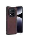Mey İthalat®   Redmi Note 14 Pro 4G Kılıf Aras Deri Kapak - Bordo