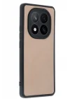 Mey İthalat®   Redmi Note 14 Pro 4G Kılıf Aras Deri Kapak - Pudra